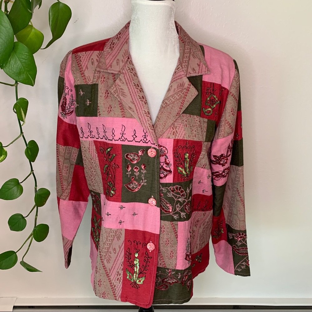 Alex Kim Vintage Patchwork Blazer. - image 1